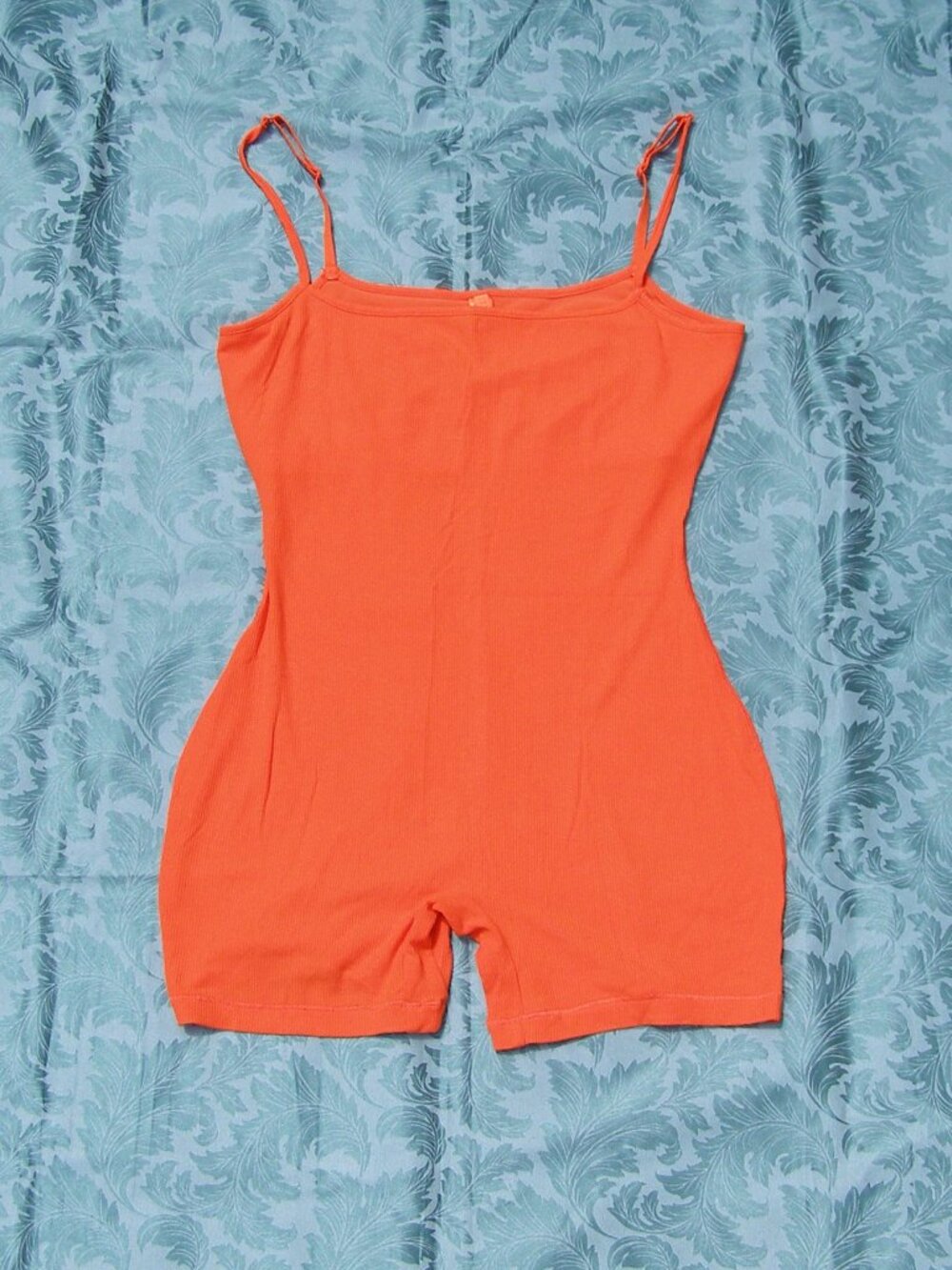 NEW size L SKIMS Soft Lounge Scoop Rib Romper ORANGE color